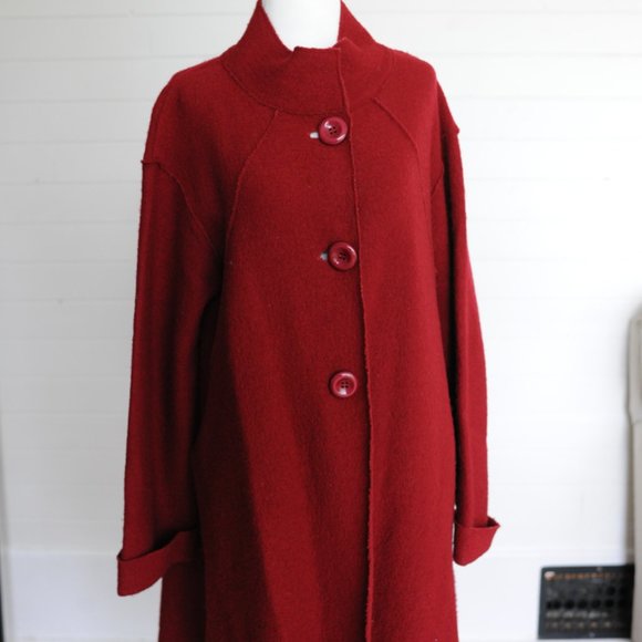 Red Wool Coat - Picture 2 of 7